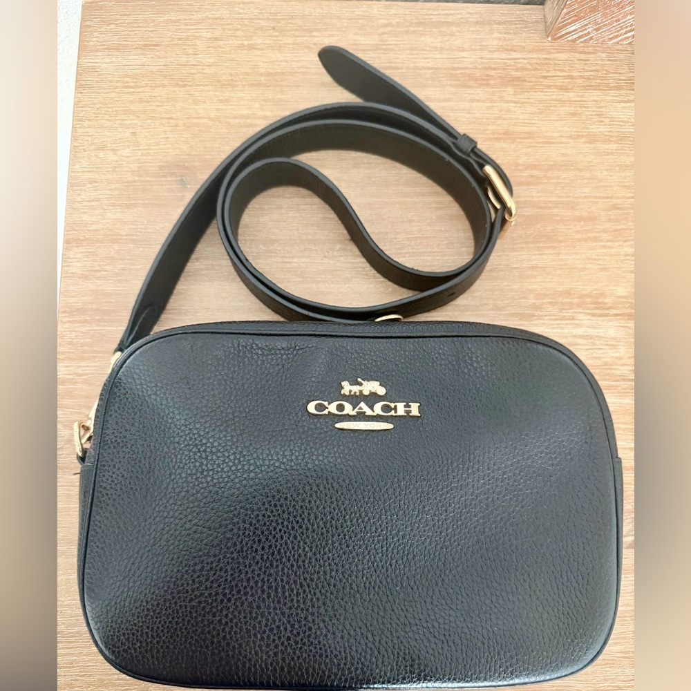 Coach Black Pebbled Leather Crossbody Jamie Camera Bag (big version) like NEW - Picture 3 of 7